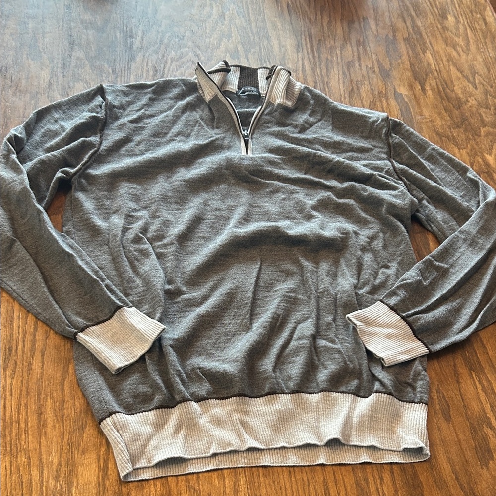 Men's Gray Zip-Up Sweater